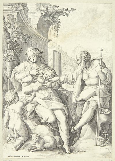 A Sagrada Família com o pequeno João de Hendrick Goltzius