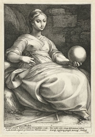 Erato
As nove musas (título da série) de Hendrick Goltzius