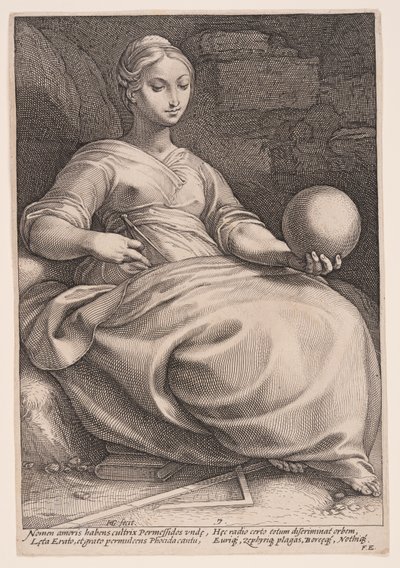 Erato, a Musa da Poesia Lírica, de As Nove Musas de Hendrick Goltzius