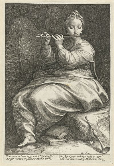 Euterpe
As nove musas (título da série) de Hendrick Goltzius