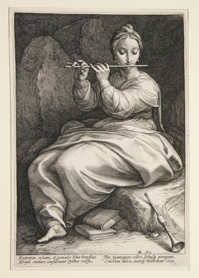 Euterpe, prancha 6 da série As nove musas de Hendrick Goltzius