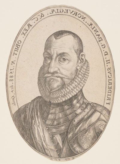 Frederico II, rei da Dinamarca e da Noruega de Hendrick Goltzius