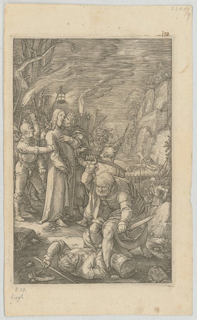 A prisão de Cristo, prancha 3 da série «A Paixão» de Hendrick Goltzius