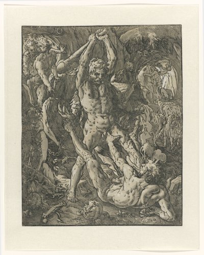 Hércules derrotando Cacus Hércules em Cacus de Hendrick Goltzius