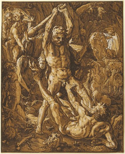 Hércules mata Caco de Hendrick Goltzius