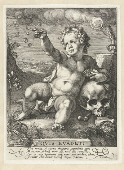 Homo bulla
Quis evadet? (título sobre o objecto) de Hendrick Goltzius