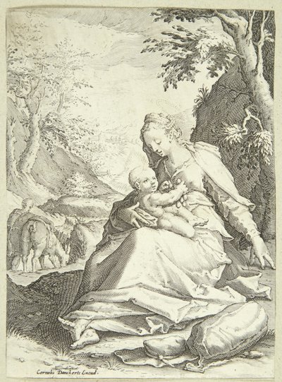 O resto no voo para o Egito de Hendrick Goltzius