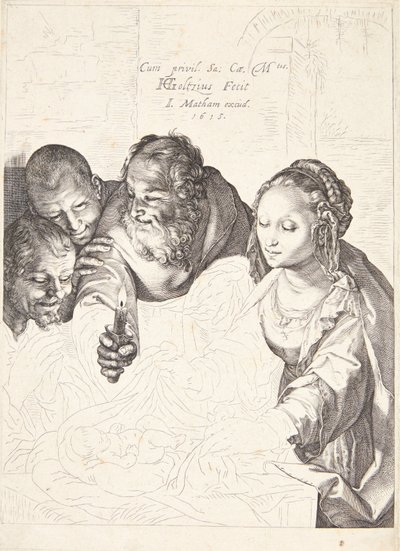 A adoração dos pastores de Hendrick Goltzius