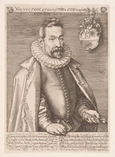 Jan Nicquet, colecionador de arte em Amesterdão de Hendrick Goltzius