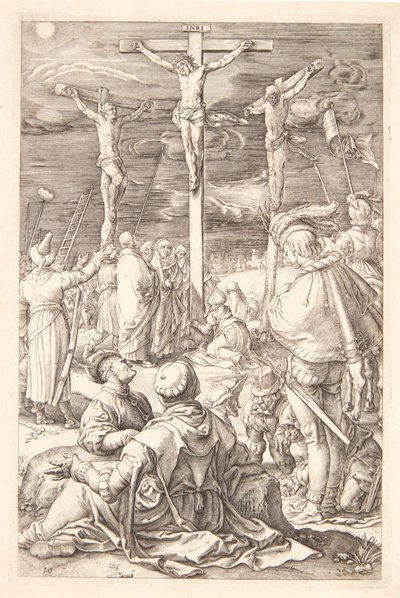 Jesus na cruz de Hendrick Goltzius