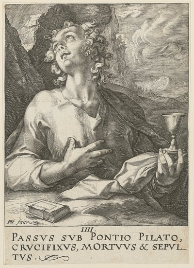 João, folha 4 da série «Cristo, os doze apóstolos e Paulo» de Hendrick Goltzius