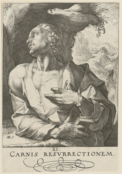 Judas Tadeu, folha 12 da série «Cristo, os doze apóstolos e Paulo» de Hendrick Goltzius