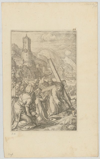 O Caminho da Cruz, folha 9 da série «A Paixão» de Hendrick Goltzius