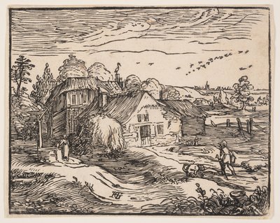 Paisagem com uma casa de campo de Hendrick Goltzius