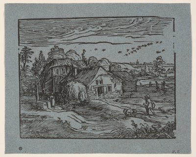 Paisagem com uma casa de campo de Hendrick Goltzius