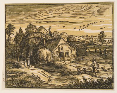 Paisagem com uma casa de campo de Hendrick Goltzius