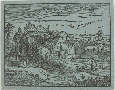 Paisagem com uma casa de campo, de Quatro pequenas paisagens de Hendrick Goltzius