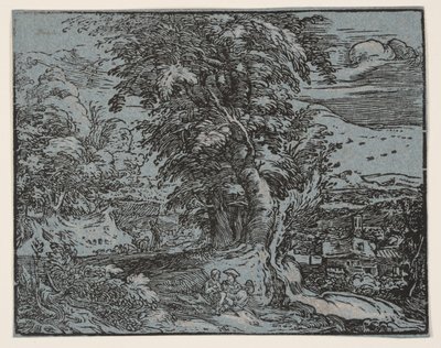 Paisagem com um casal de pastores de Hendrick Goltzius