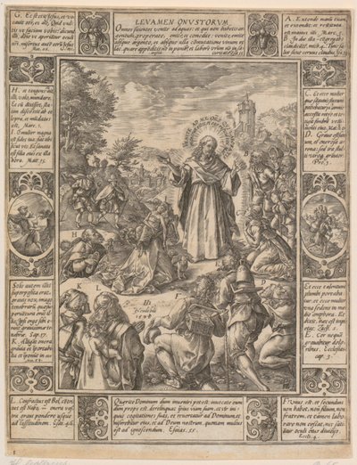 Levamen Onustrorum, folha 1 da série «Alegorias da fé cristã» de Hendrick Goltzius
