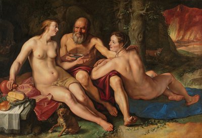 Ló e suas filhas Loth e suas filhas de Hendrick Goltzius