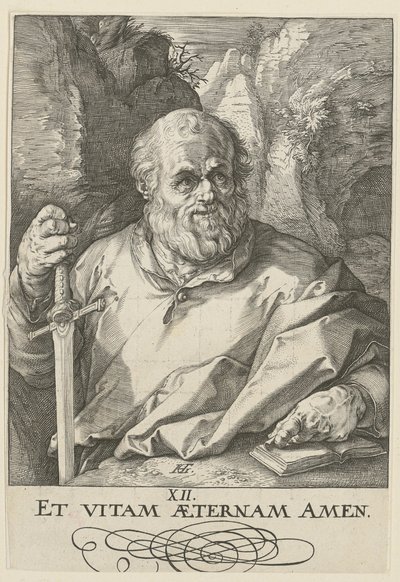 Matthias, folha 13 da série «Cristo, os doze apóstolos e Paulo» de Hendrick Goltzius