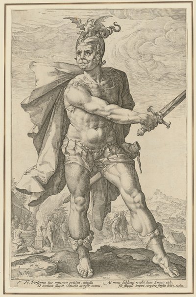 Mucius Scaevola, folha 3 da série «Heróis Romanos» de Hendrick Goltzius
