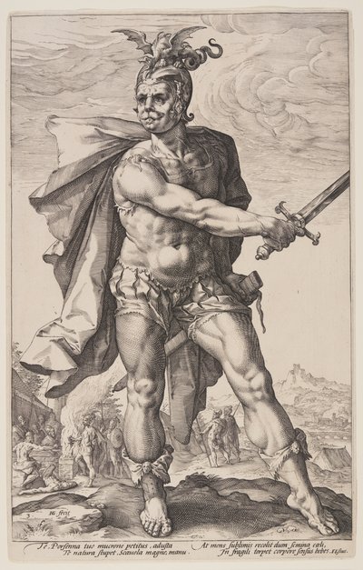 Mucius Scaevola, de Os Heróis Romanos de Hendrick Goltzius