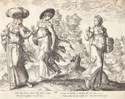Orfa deixa Rute e Noemi de Hendrick Goltzius