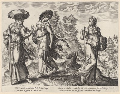 Orfa deixa Noemi e Rute A História de Ruth (título da série) de Hendrick Goltzius