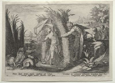 Pan Perseguindo Syrinx de Hendrick Goltzius