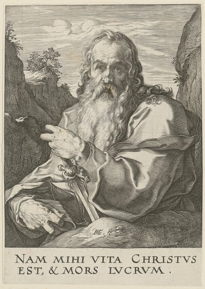Paulo, folha 14 da série «Cristo, os doze apóstolos e Paulo» de Hendrick Goltzius