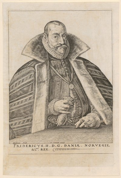 Retrato de Frederico II, rei da Dinamarca e da Noruega de Hendrick Goltzius