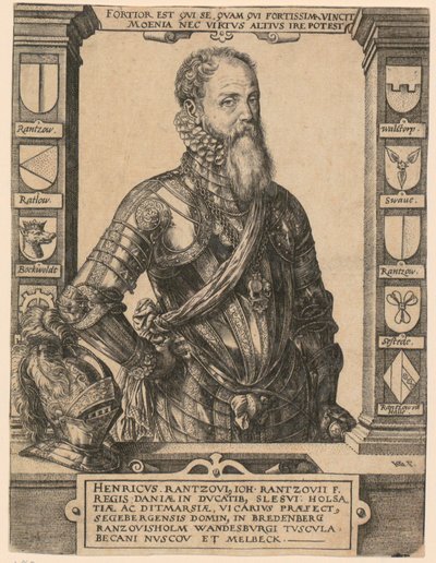 Retrato de Henricus Rantzovius [Heinrich von Rantzau] de Hendrick Goltzius