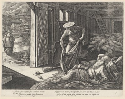 Ruth e Boaz no celeiro
A história de Rute (título da série) de Hendrick Goltzius
