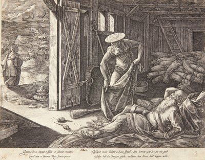 Rute e Boaz na eira de Hendrick Goltzius