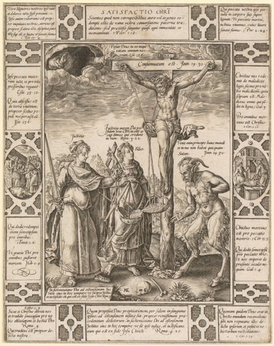 Satisfactio Christi, estampa 3 da série «Alegorias da fé cristã» de Hendrick Goltzius