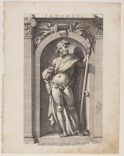 Saturnus (Saturno), de Eight Pagan Gods (Oito Deuses Pagãos) de Hendrick Goltzius
