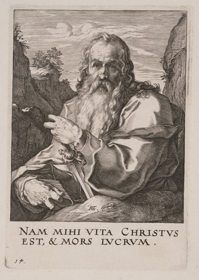 São Paulo, de Cristo, os Apóstolos e São Paulo com o Credo de Hendrick Goltzius