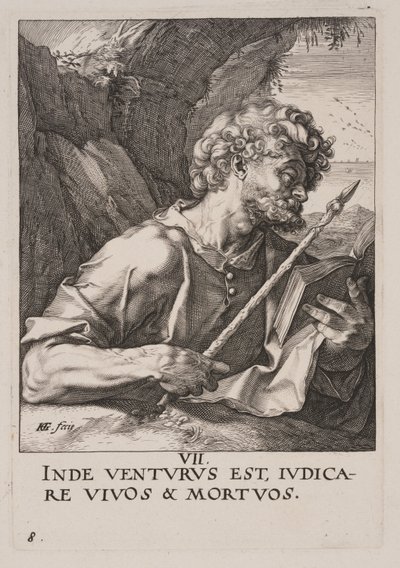 São Tomé, de Cristo, os Apóstolos e São Paulo com o Credo de Hendrick Goltzius