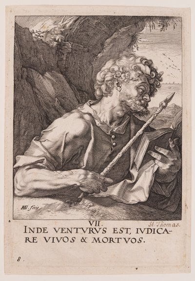 São Tomé, de Cristo, os Apóstolos e São Paulo com o Credo de Hendrick Goltzius