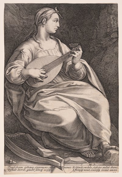 Terpsichore, A Musa da Dança, de As Nove Musas de Hendrick Goltzius