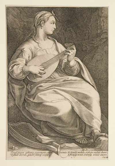 Terpsícore, prancha 5 da série As Nove Musas de Hendrick Goltzius