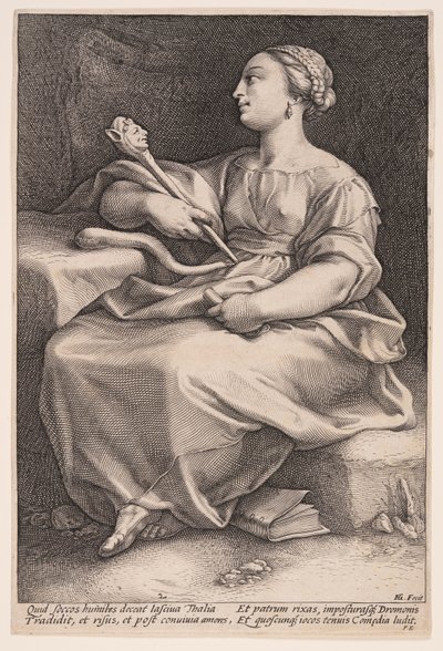 Thalia, A Musa da Comédia, de As Nove Musas de Hendrick Goltzius
