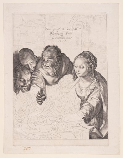 A adoração dos pastores de Hendrick Goltzius