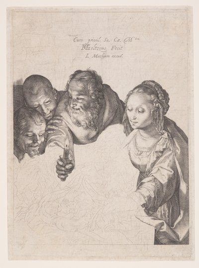 A adoração dos pastores de Hendrick Goltzius