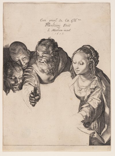 A adoração dos pastores de Hendrick Goltzius