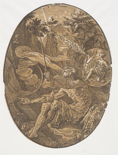 A Caverna da Eternidade (O Mago) de Hendrick Goltzius