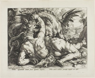 O Dragão Devorando os Companheiros de Cadmus de Hendrick Goltzius