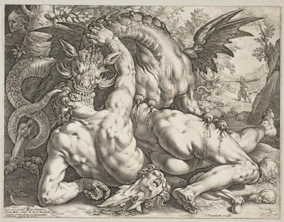 O Dragão devorando os companheiros de Cadmus de Hendrick Goltzius