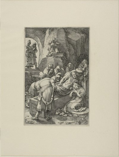 O Sepultamento, placa onze da Paixão de Cristo de Hendrick Goltzius